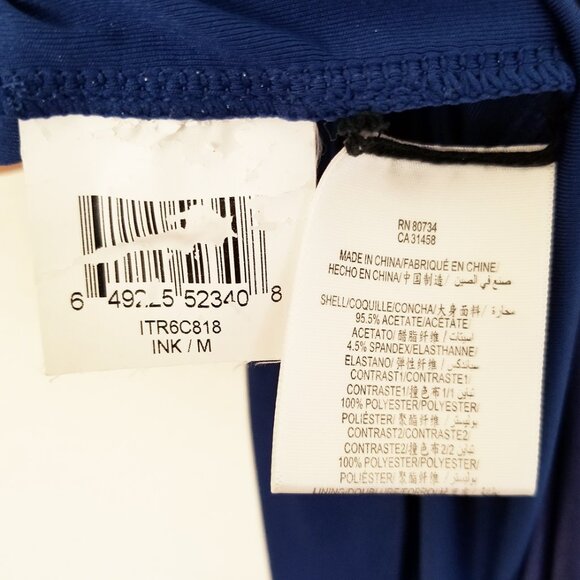 BCBGMaxAzria Addison One Shoulder Rosette Tulip Wrap Skirt Mini Dress M Ink $258 - Picture 12 of 16